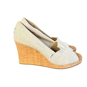 Toms Open Toe Classic Wedge Sandals Women’s Size 9.5